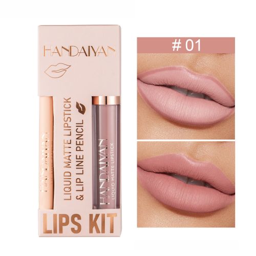 Matte liquid lipstick + lip liner, waterproof, glossy
