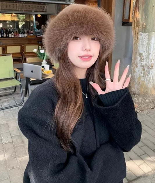 Chapeau fourrure marron – Style chic et luxueux