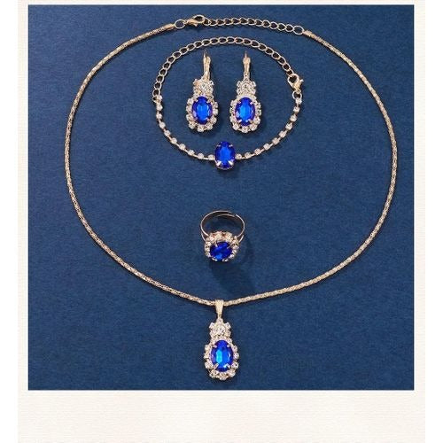 Ensemble Montre Femme 6 Pièces Bleu