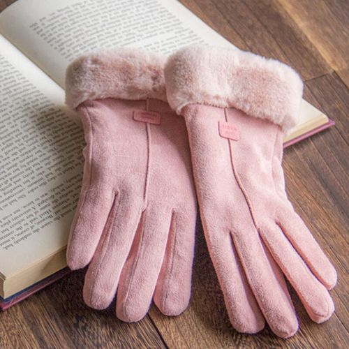 Gants Rose Chauds en Fausse Fourrure
