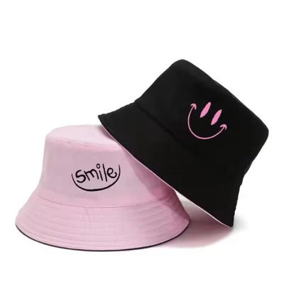Chapeau Double Face Unisexe en Rose et Noir