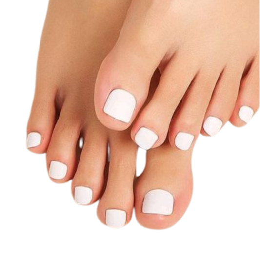Faux ongles pieds blancs – Kit 24 pièces