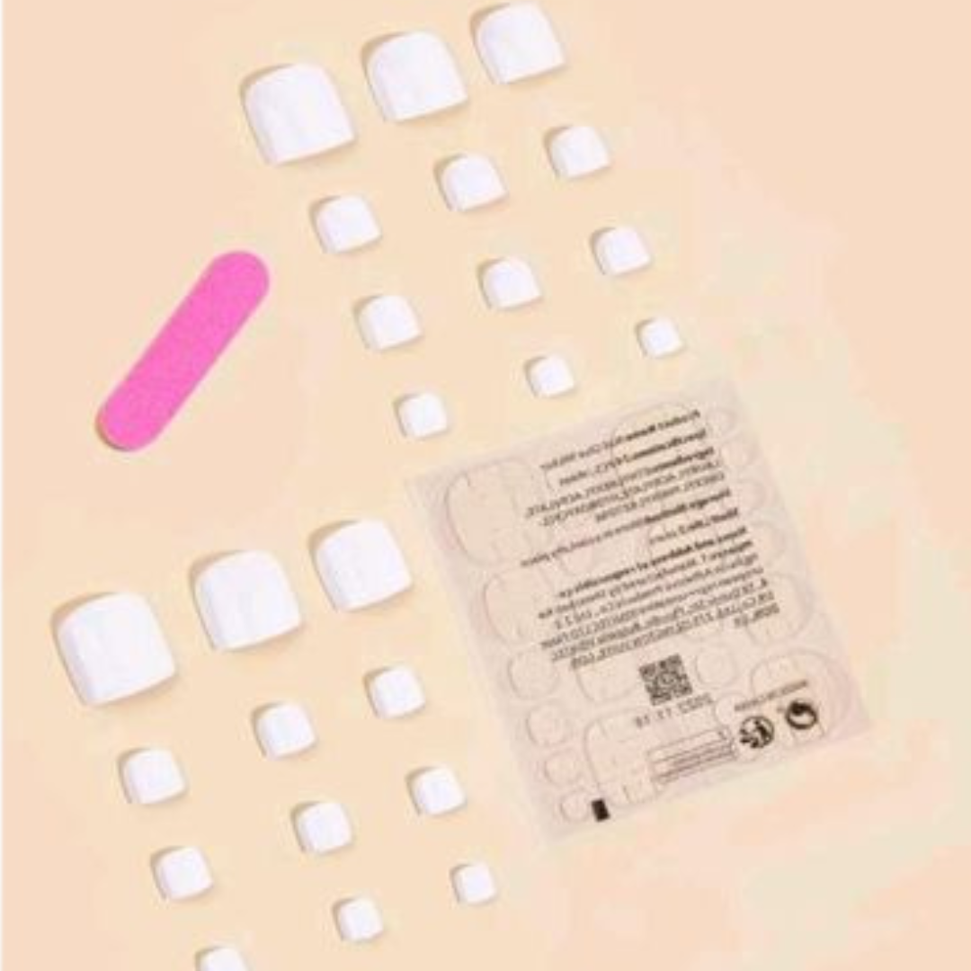White false toenails – 24-piece kit
