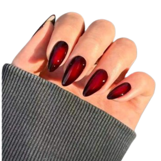 Faux ongles bordeaux brillant