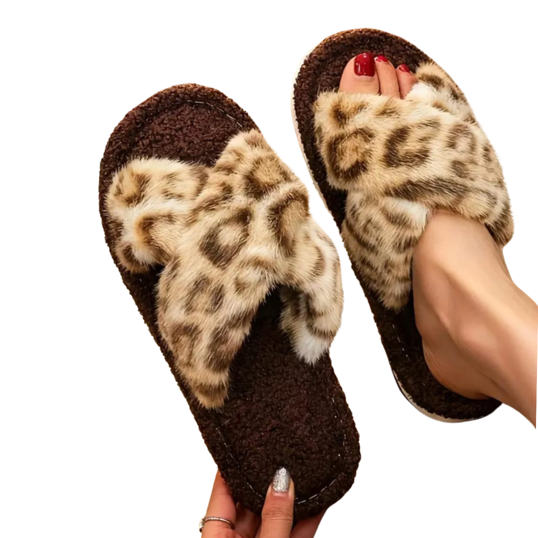 Women's Winter Plush Slippers, Warm Soft Fabric House Shoes