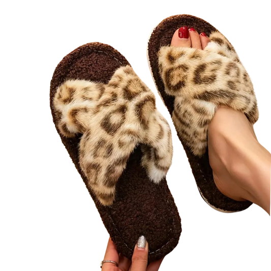 Pantoufles en Peluche d'Hiver Pour femme, Chaussons Chauds en tissu Doux