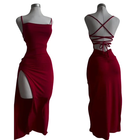 Robe Mi Longue Élégante, Robe Slim pour Occasion