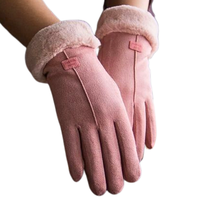 Gants Rose Chauds en Fausse Fourrure