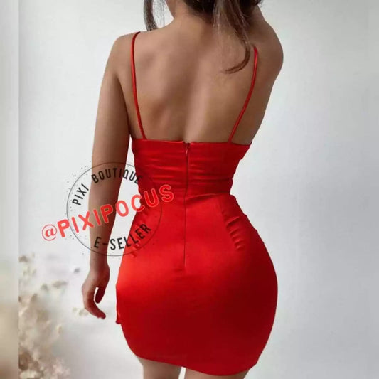 Robe en Satin Élégante, Robe Slim pour Occasion