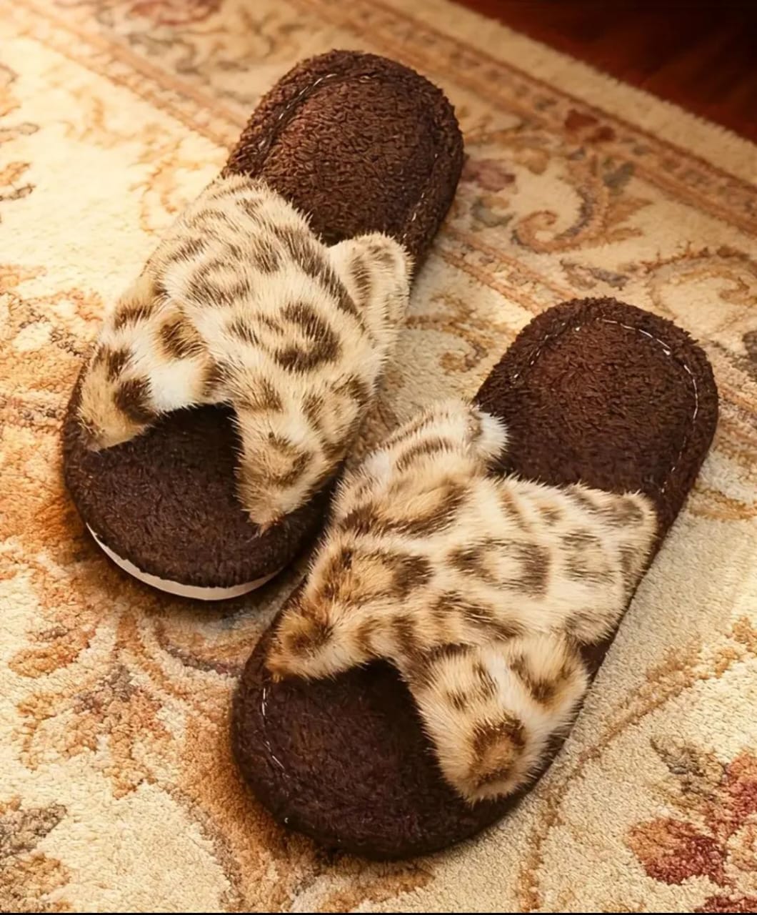 Women's Winter Plush Slippers, Warm Soft Fabric House Shoes