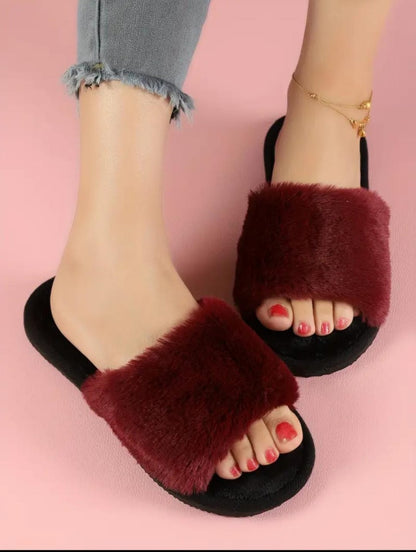 Women's Fluffy Minimalist Bedroom Slippers