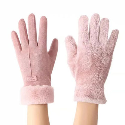 Warm Pink Faux Fur Gloves