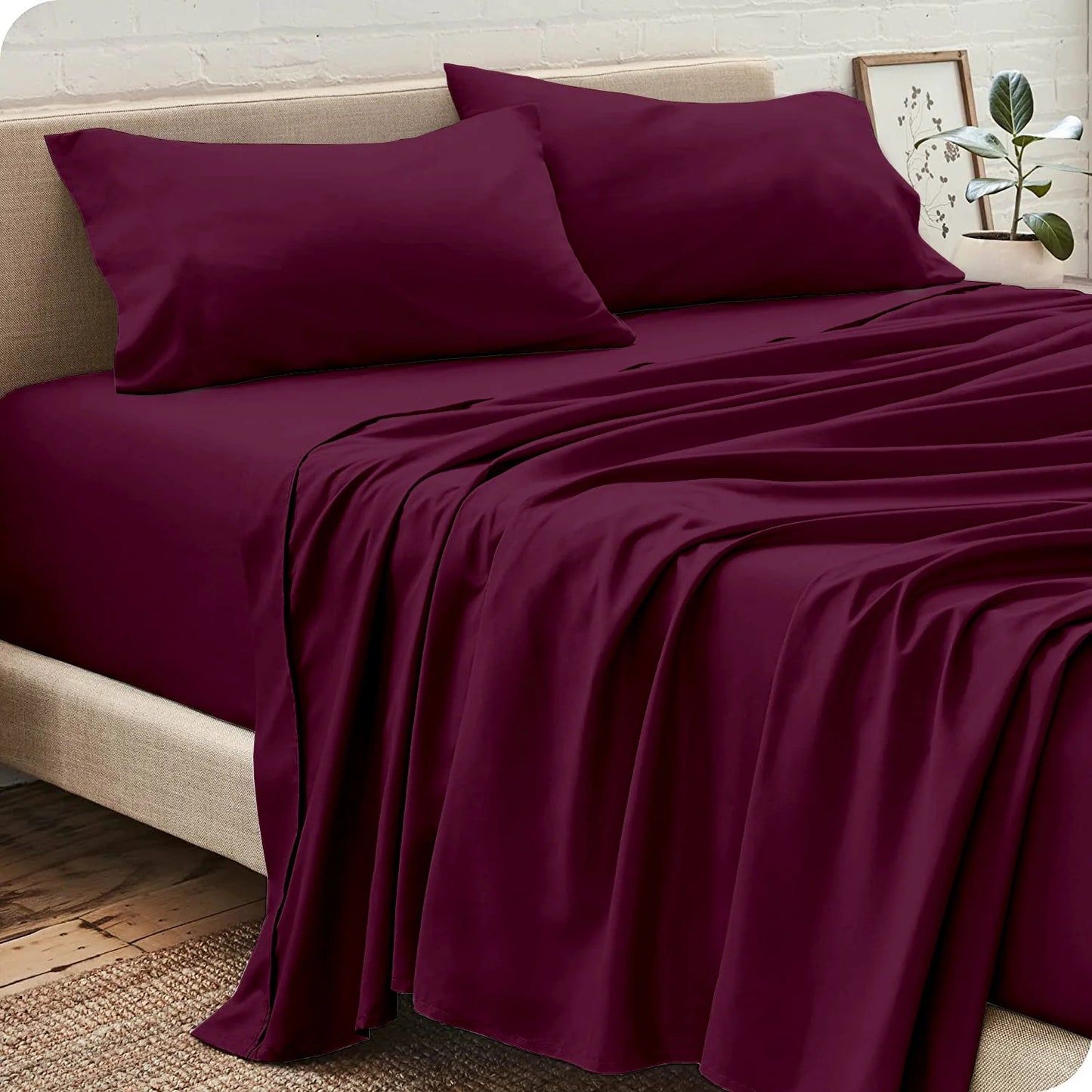 Pack Draps Microfibre : Drap Housse + Drap Plat + Taie D’Oreiller