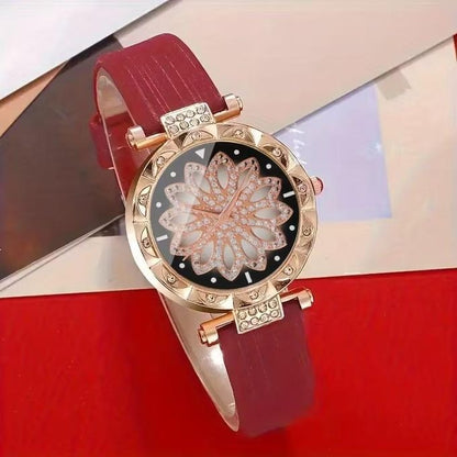 Women's Red 5-Piece Watch Set