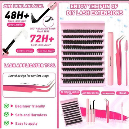 Eyelash Extension Kit – 200 pieces – Lengths 8 to 16 mm