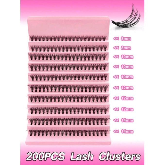 Eyelash Extension Kit – 200 pieces – Lengths 8 to 16 mm