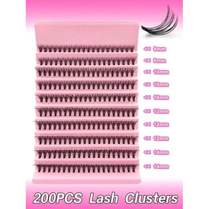 Eyelash Extension Kit – 200 pieces – Lengths 8 to 16 mm