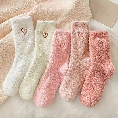 5 Paires Chaussettes Motif Cœur