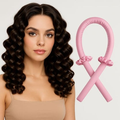 3pcs Bigoudis en Soie Rose