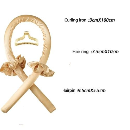 4Pcs Bigoudis Sans Chaleur en Soie Beige