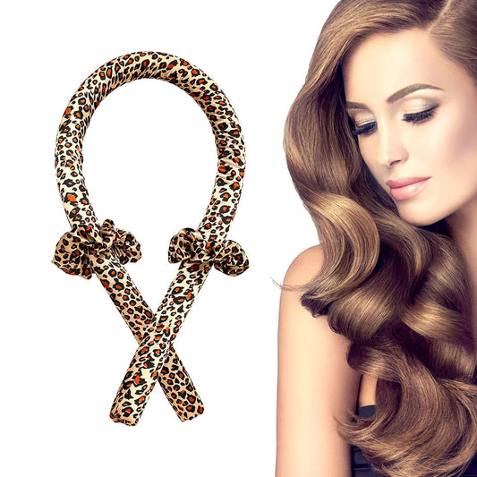 Bigoudis Sans Chaleur en Soie Léopard