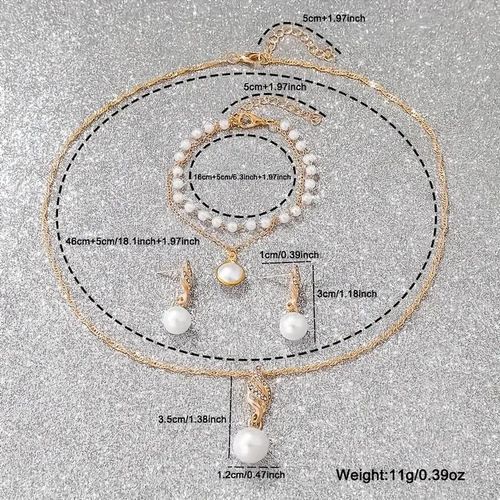 White Quartz Watch with 4 Accessories