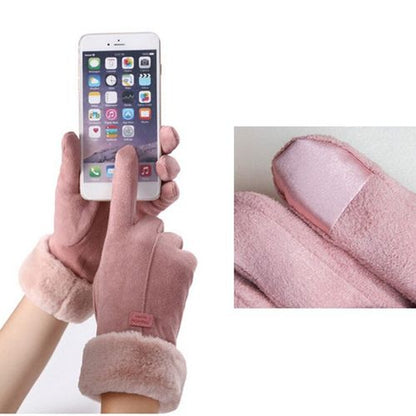 Warm Pink Faux Fur Gloves