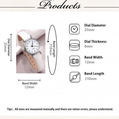 Montre Chic en Cuir Blanc