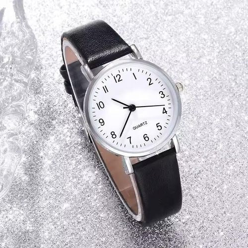 Elegant Black Quartz Watch + Bracelet