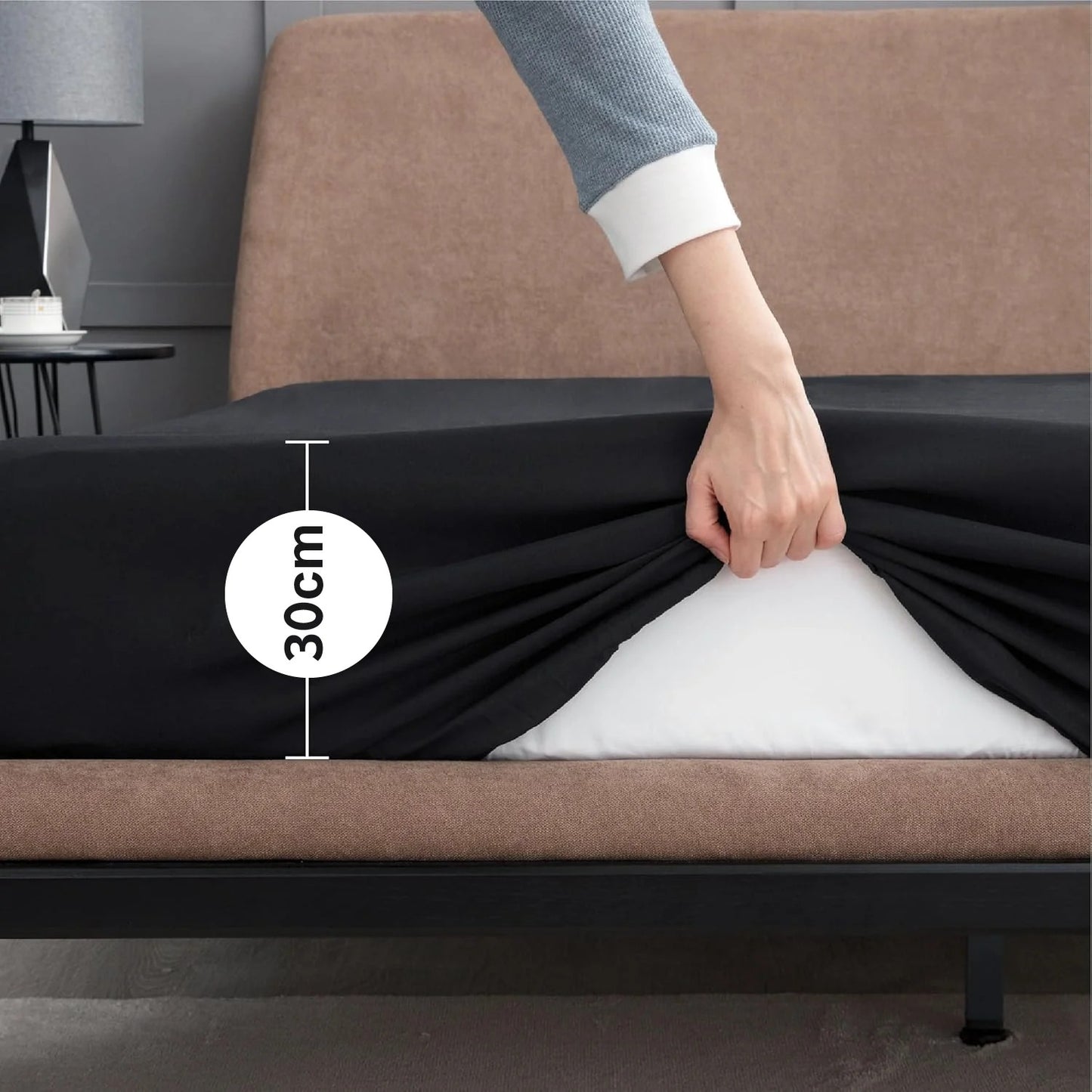 Pack Draps Microfibre : Drap Housse + Drap Plat + Taie D’Oreiller